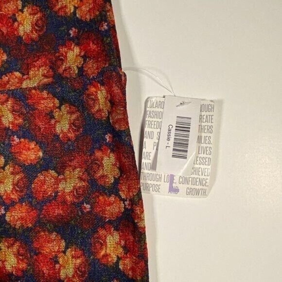 Watercolor Roses Pencil Skirt LuLaRoe CASSIE Navy Large L NWT HTF LLR - Picture 4 of 6